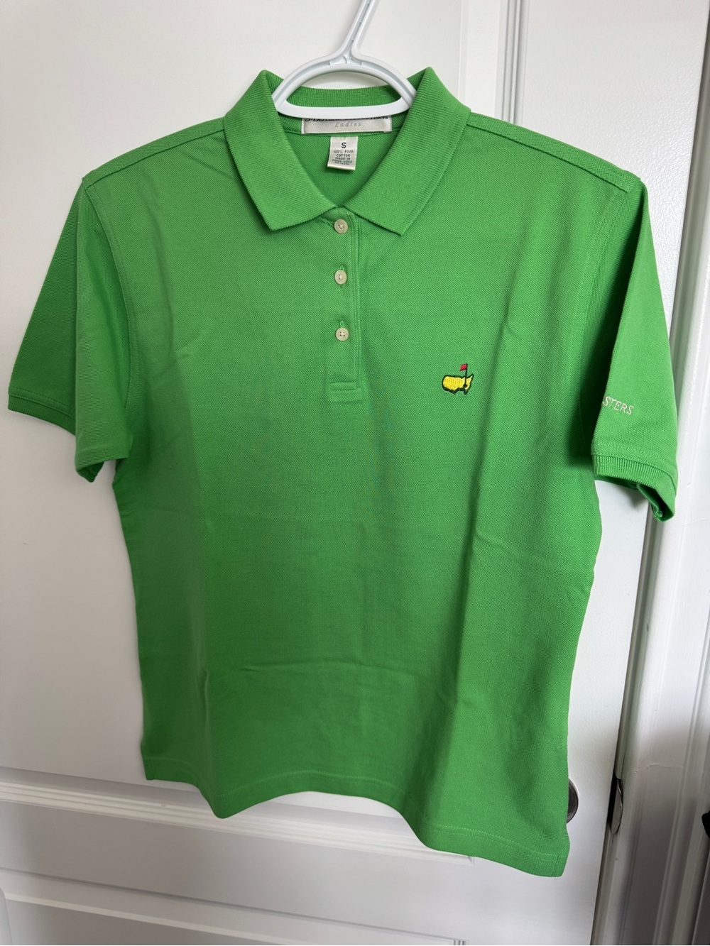 Vintage Masters Collection Polo Womens Size Small Solid Green Golf Tournament